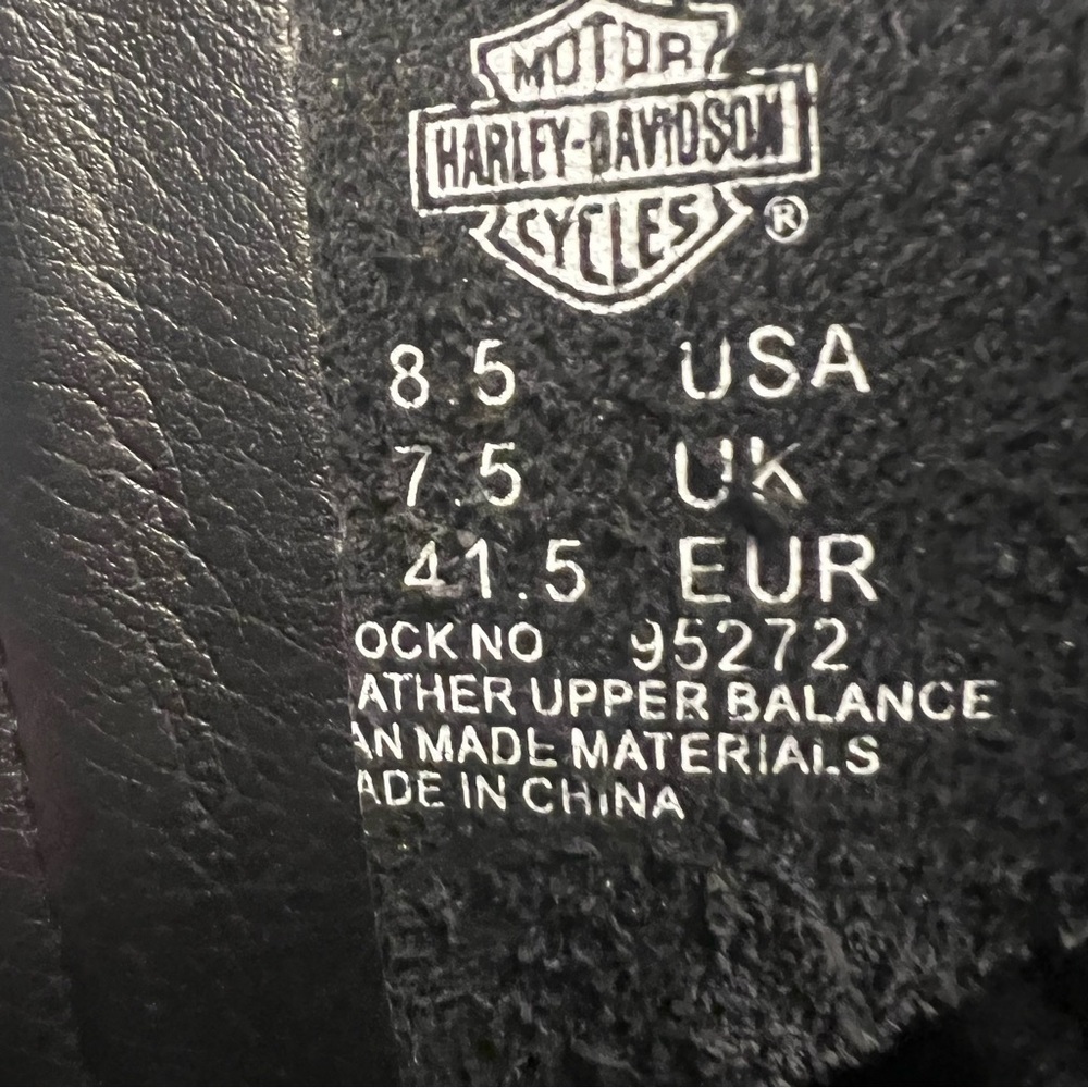 HARLEY-DAVIDSON Leather Street Boots in Classic Black Size 8.5 —Men’s - Picture 11 of 11